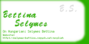 bettina selymes business card